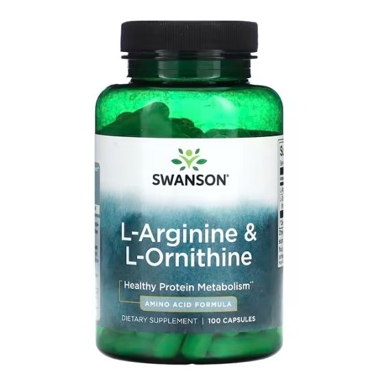 L-Arginine & L-Ornithine, 100 caps, Swanson - Vitax.ro