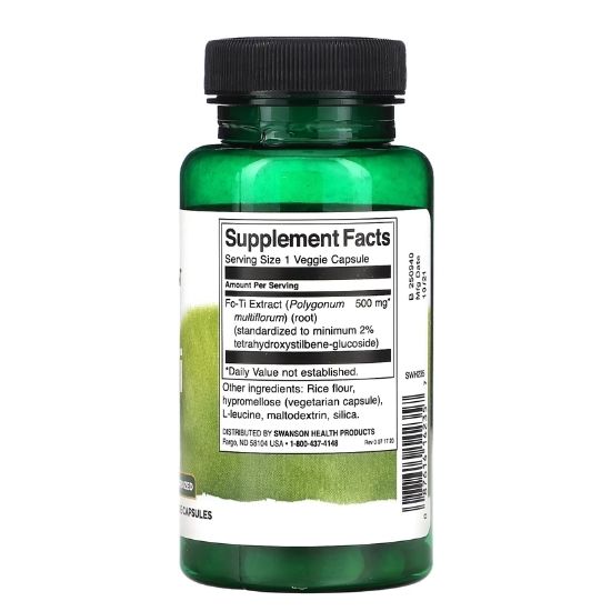 Fo-Ti Extract, 500mg, 60 vcaps, Swanson - Vitax.ro