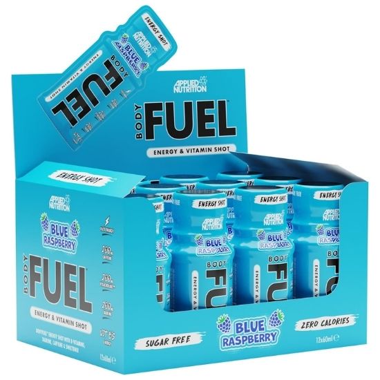 Bodyfuel Energy Shots, Blue Raspberry, 12 x 60 ml, Applied Nutrition