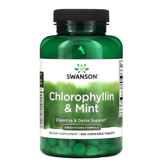 Chlorophyllin & Mint, 500 chewable tablets, Swanson - Vitax.ro