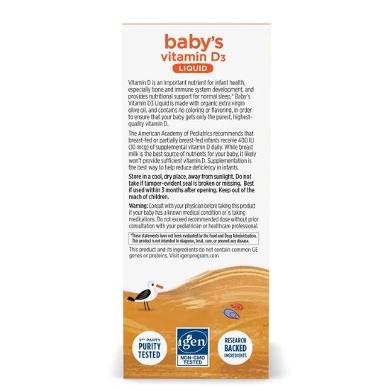 Baby's Vitamin D3, 400 IU, 22.5 ml, Nordic Naturals - Vitax.ro