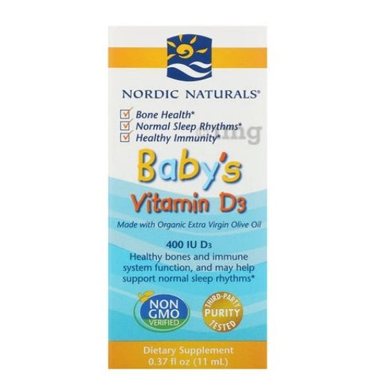 Baby's Vitamin D3, 400 IU, 11 ml, Nordic Naturals - Vitax.ro
