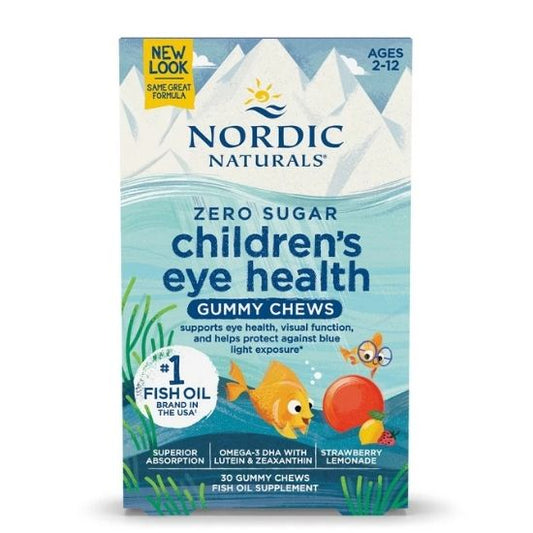 Children's Eye Health Gummy Chews, Strawberry Lemonade, 30 Gummies, Nordic Naturals - Vitax.ro