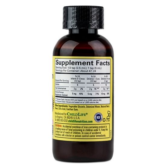 Liquid Iron 10mg, Gust de Fructe, 118 Ml, Childlife Essentials - Vitax.ro