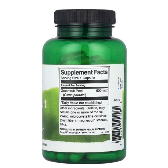 Grapefruit Peel, 600mg, 120 caps, Swanson - Vitax.ro