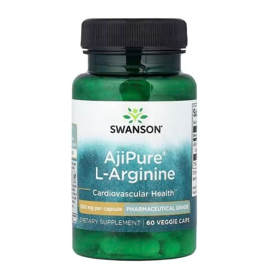 AjiPure L-Arginine, 500mg, 60 vcaps, Swanson - Vitax.ro