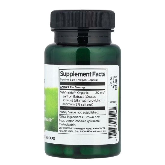 Saffron Extract, 60 vcaps, Swanson - Vitax.ro