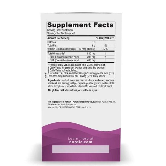 Prenatal DHA Fish Oil, 90 softgels, Nordic Naturals - Vitax.ro