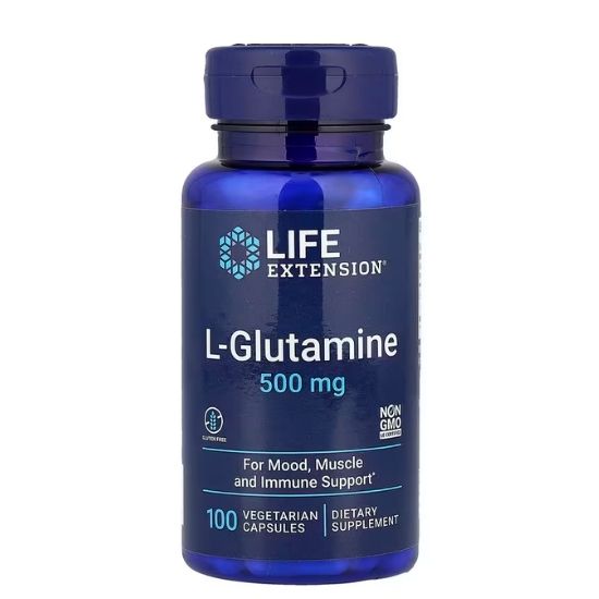 L-Glutamine, 500mg, 100 vcaps, Life Extension - Vitax.ro