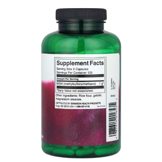 MSM, 500mg, 250 caps, Swanson - Vitax.ro
