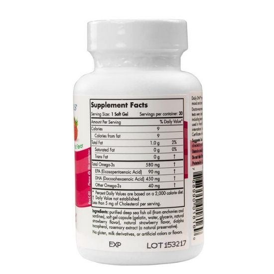 Daily DHA, Strawberry, 30 softgels, Nordic Naturals - Vitax.ro