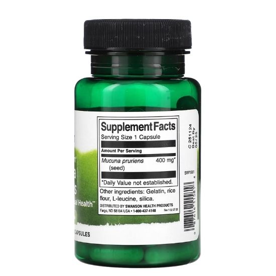 Full Spectrum Mucuna Pruriens 400mg, 60 caps, Swanson - Vitax.ro