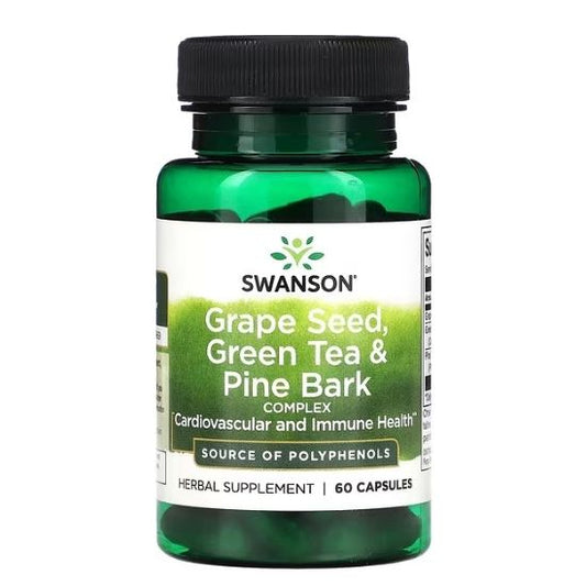 Grape Seed, Green Tea & Pine Bark Complex, 60 caps, Swanson - Vitax.ro