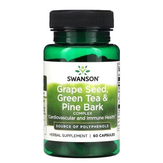 Grape Seed, Green Tea & Pine Bark Complex, 60 caps, Swanson - Vitax.ro