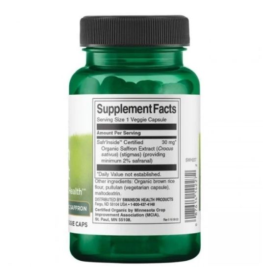 Saffron Extract, 60 vcaps, Swanson - Vitax.ro