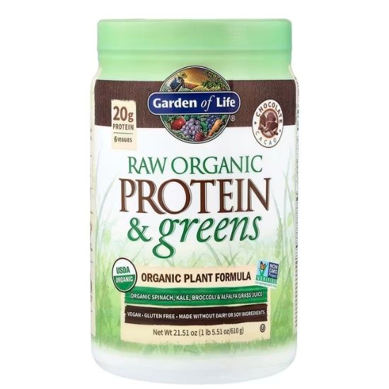 Raw Organic Protein & Greens, Chocolate, 610g, Garden of Life - Vitax.ro