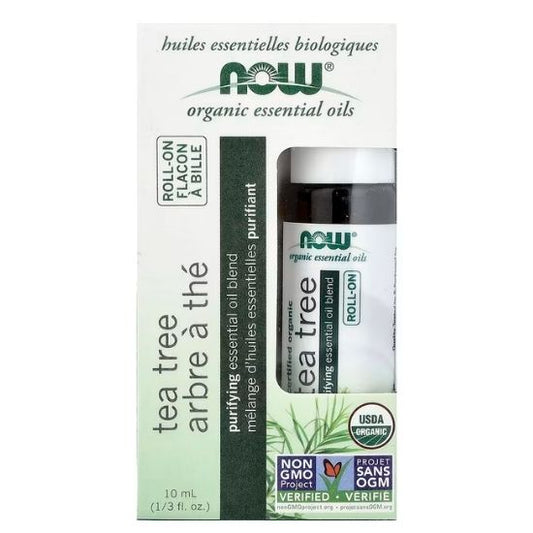 Essential Oil Roll-On, Tea Tree, 10 ml, NOW Foods - Vitax.ro