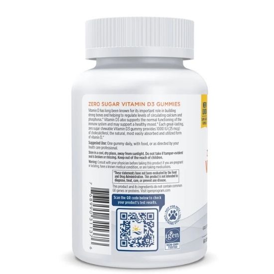 Vitamin D3 Zero Sugar, Wild Berry, 60 gummies, Nordic Naturals - Vitax.ro