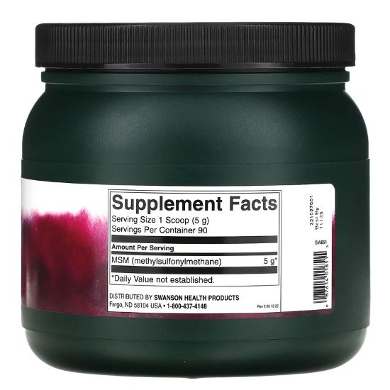 MSM Methylsulfonylmethane, Powder, 454g, Swanson - Vitax.ro