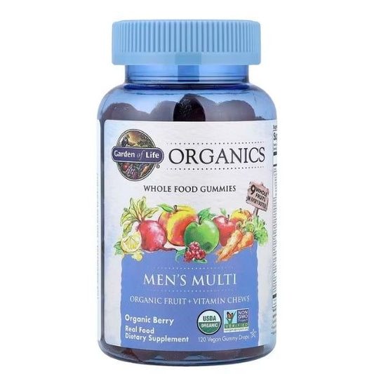 Mykind Organics Men's Multi Gummies, Organic Berry, 120 vegan gummy drops, Garden of Life - Vitax.ro