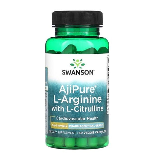 AjiPure L-Arginine with L-Citrulline, 60 vcaps, Swanson - Vitax.ro