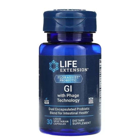 Florassist GI with Phage Technology, 30 liquid vcaps, Life Extension - Vitax.ro