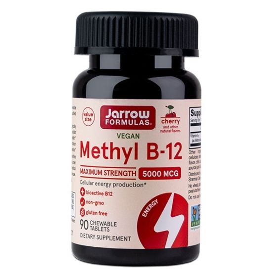 Methyl B-12, 5000mcg (Cherry), 90 chewable tabs, Jarrow Formulas - Vitax.ro