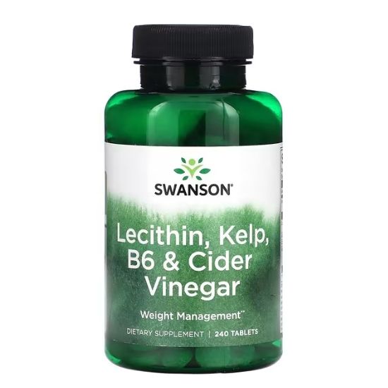 Lecithin, Kelp, B6 & Cider Vinegar, 240 tabs, Swanson - Vitax.ro