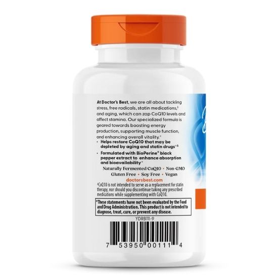 High Absorption CoQ10 with BioPerine, 200mg, 60 vcaps, Doctor's Best - Vitax.ro