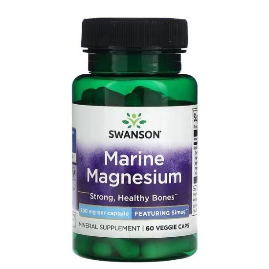 Simag Marine Magnesium, 200mg, 60 vcaps, Swanson - Vitax.ro