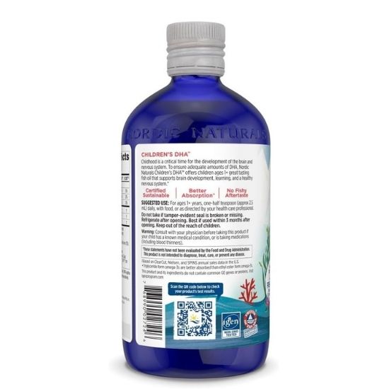 Children's DHA, 530mg, Strawberry, 473 ml, Nordic Naturals - Vitax.ro