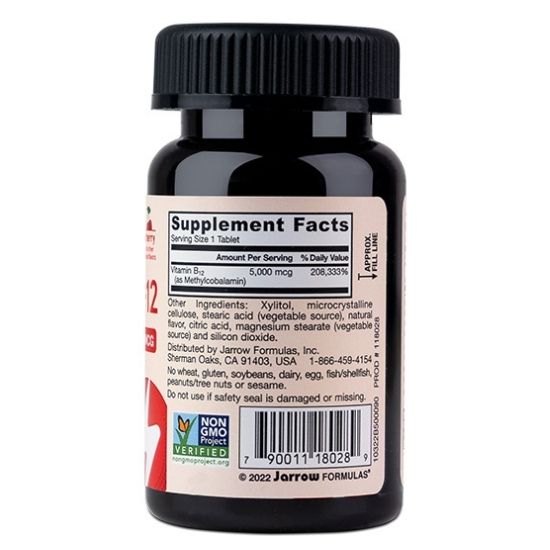 Methyl B-12, 5000mcg (Cherry), 90 chewable tabs, Jarrow Formulas - Vitax.ro