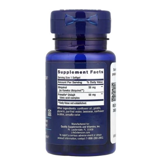 Super Ubiquinol CoQ10 with Enhanced Mitochondrial Support, 50mg, 30 softgels, Life Extension - Vitax.ro