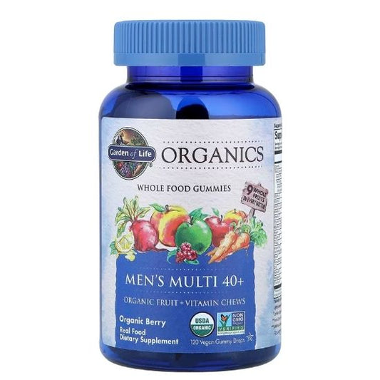Mykind Organics Men's Multi 40+ Gummies, Organic Berry, 120 vegan gummy drops, Garden of Life - Vitax.ro
