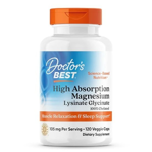 High Absorption Magnesium, 105mg, 120 vcaps, Doctor's Best - Vitax.ro