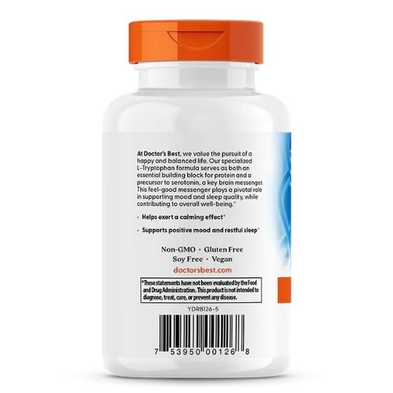 L-Tryptophan with TryptoPure, 500mg, 90 vcaps, Doctor's Best - Vitax.ro