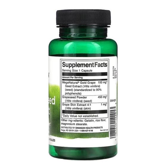 Grape Seed Extract with MegaNatural Gold, 60 caps, Swanson - Vitax.ro