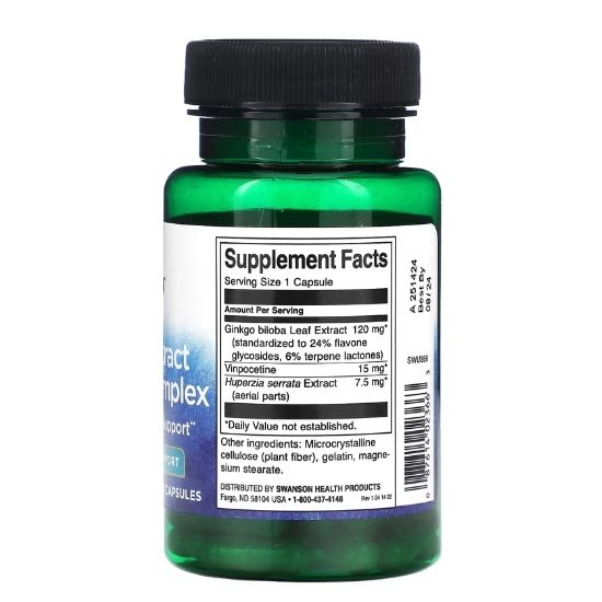 Herbal Extract Memory Complex, 60 caps, Swanson - Vitax.ro