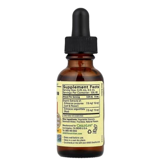 Echinacea - Copii, Gust de Portocale, 30ml, Childlife Essentials - Vitax.ro
