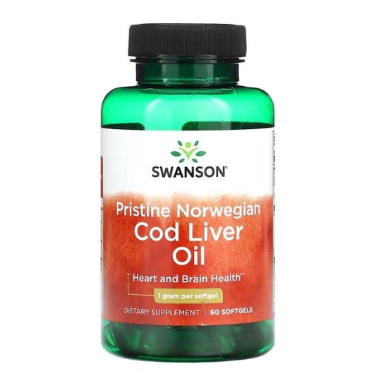 Pristine Norwegian Cod Liver Oil, 1000mg, 60 softgels, Swanson - Vitax.ro