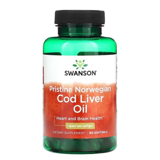 Pristine Norwegian Cod Liver Oil, 1000mg, 60 softgels, Swanson - Vitax.ro
