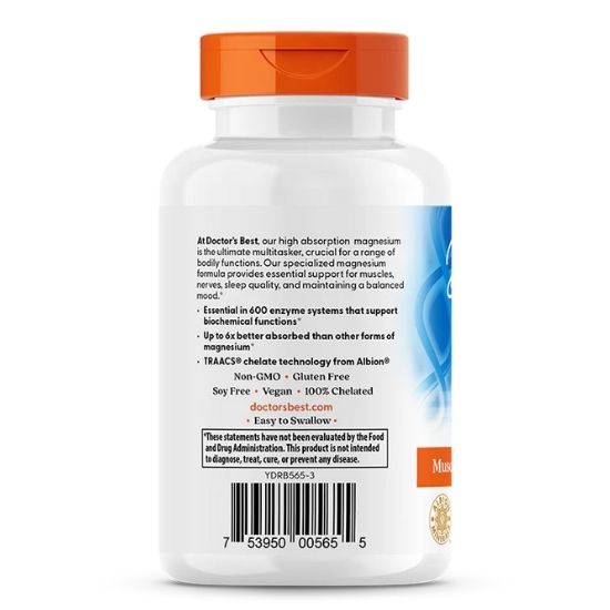 High Absorption Magnesium, 105mg, 120 vcaps, Doctor's Best - Vitax.ro