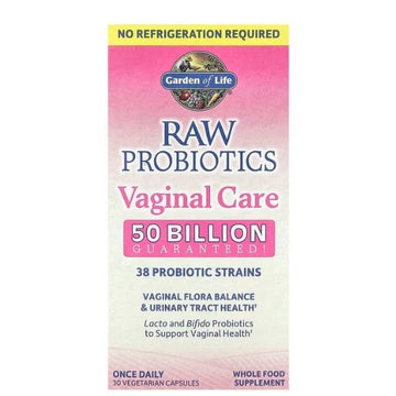 Raw Probiotics Vaginal Care (Shelf-Stable), 30 vcaps, Garden of Life - Vitax.ro