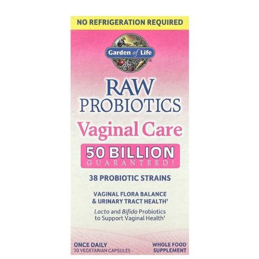 Raw Probiotics Vaginal Care (Shelf-Stable), 30 vcaps, Garden of Life - Vitax.ro