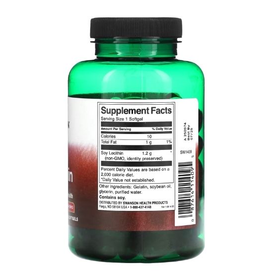 Lecithin Non-GMO, 1200mg, 90 softgels, Swanson - Vitax.ro
