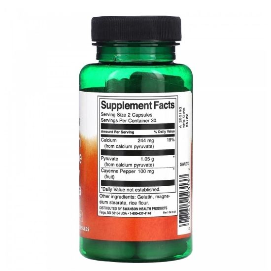 Calcium Pyruvate Energy Formula, 60 caps, Swanson - Vitax.ro