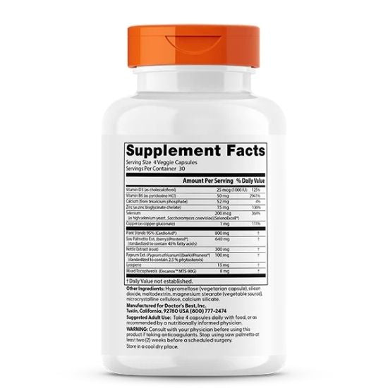 Comprehensive Prostate Formula cu Seleno Excell, 120 vcaps, Doctor's Best - Vitax.ro