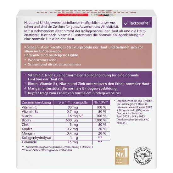 Kollagen + Biotina + Ceramide, 10 flacoane unidoza, Doppelherz - Vitax.ro