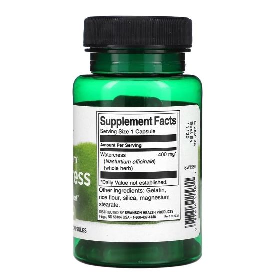 Full Spectrum Watercress, 400mg, 60 caps, Swanson - Vitax.ro