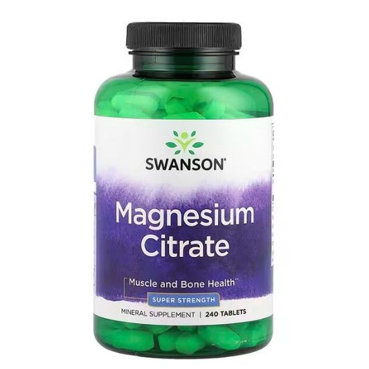 Magnesium Citrate, 225mg Super-Strength, 240 tabs, Swanson - Vitax.ro